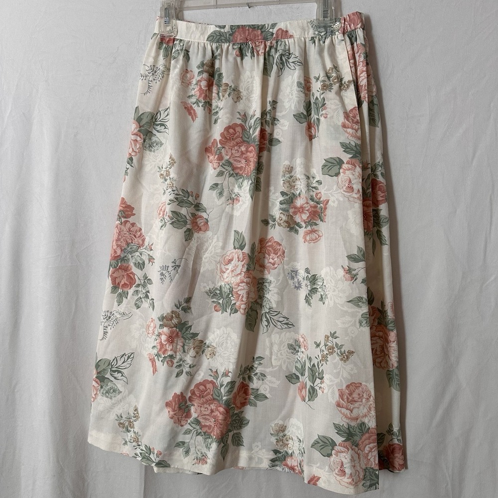 Alfred Dunner Grandmacore Cottagecore 90s Vintage Floral Long Maxi Skirt Size 14